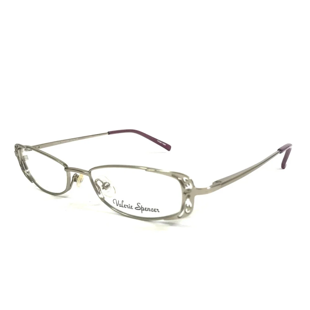 Valerie Spencer Eyeglasses Frames 9118 SIL Silver Rectangle Full Rim 49-16-135